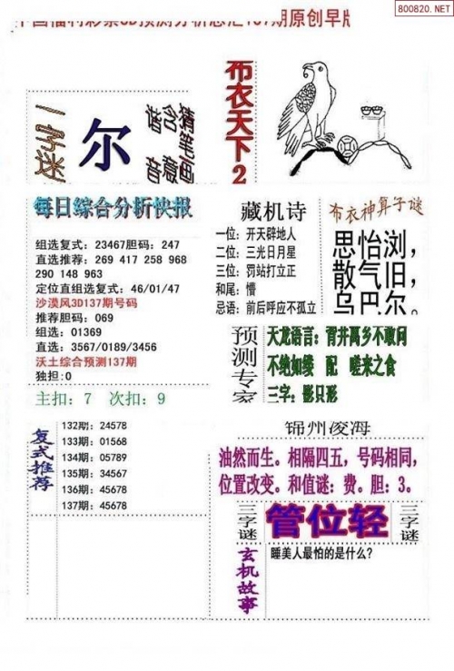 今日3d字谜便民工作今日3D字谜