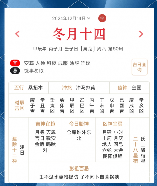 2024年黄历查询表，解读未来一年的运势与宜忌