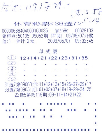 中国体育彩票36选7开奖结果揭晓