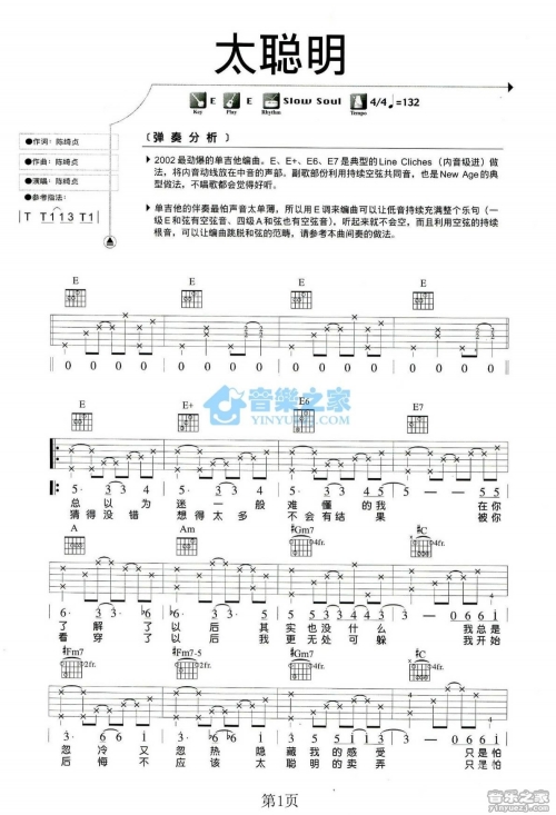 小小虫吉他谱原版E调小小虫吉他谱，探索吉他音乐的神秘世界-第1张图片