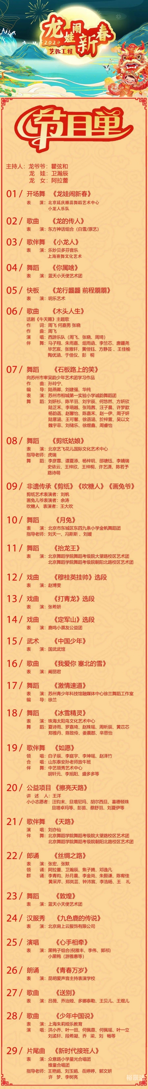 北京卫视春节晚会2023年节目单北京卫视春节晚会2023年节目单