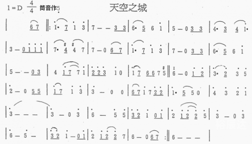 天空之城简谱版天空之城简谱下载