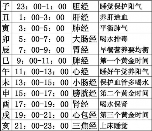 正确的十二时辰对照表图片正确的十二时辰对照表