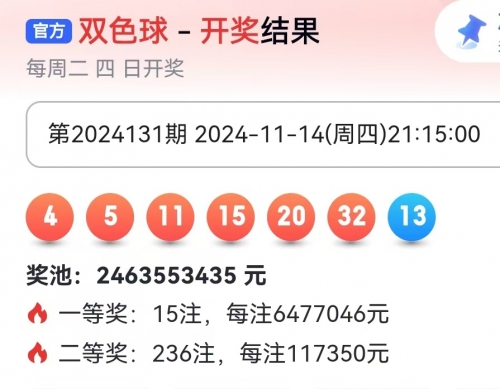 双色球开奖号码结果揭晓