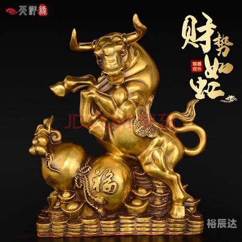 旺财牛图片，寓意吉祥与富贵的象征
