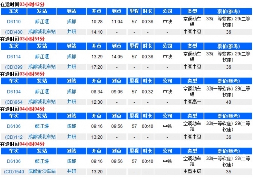 成都到青城山动车时刻表成都至青城山动车时刻表-第2张图片