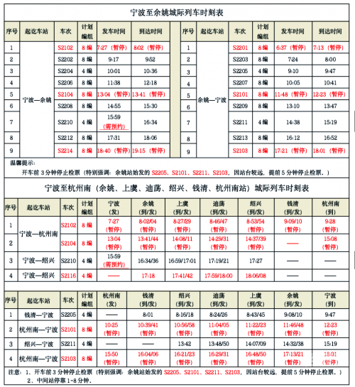上海杭州动车时刻表-第3张图片