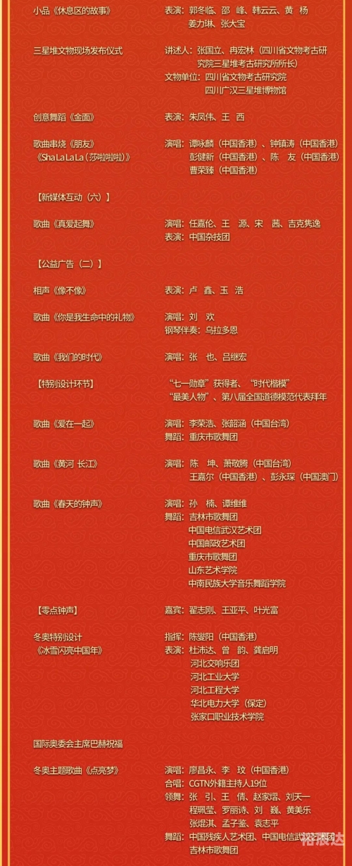 北京卫视春节晚会2023年节目单北京卫视春节晚会2023年节目单