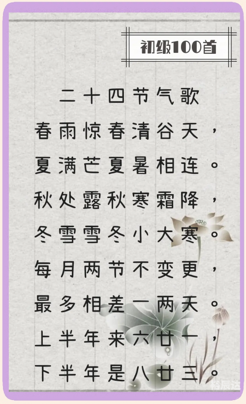 24节气歌背诵口诀24节气歌背诵口诀大全